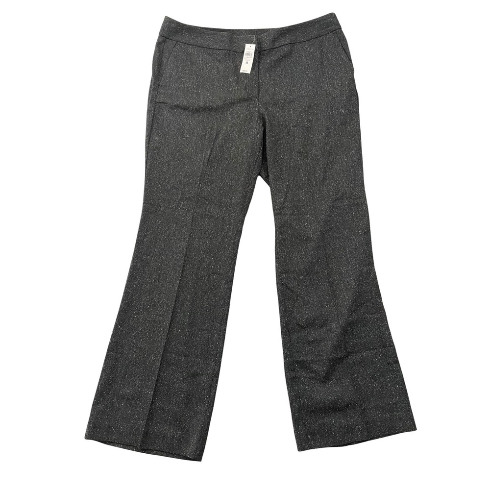 NWT Ann Taylor Curvy Trouser Menswear Style Pants Charcoal Gray‎ Size 16
